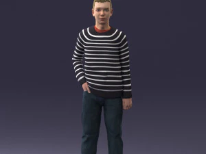 tiş&ouml;rtl&uuml; gen&ccedil; 0204-4 3d baskıya hazır 3D Baskı Modeli