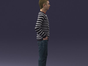 teenager in t-shirt 0204-4 3d print ready 3D 프린트 모델