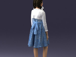 girl in dress 0809 3d print ready Modèles 3D en vedette