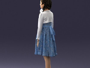 girl in dress 0809 3d print ready Modèles 3D en vedette