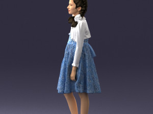 girl in dress 0809 3d print ready Modèles 3D en vedette