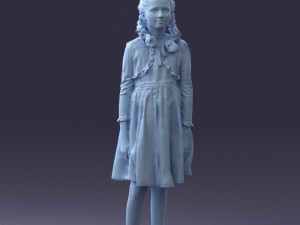 girl in dress 0809 3d print ready Modèles 3D en vedette