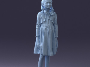 girl in dress 0809 3d print ready Modèles 3D en vedette