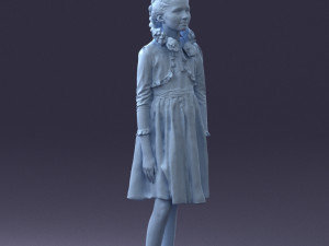 girl in dress 0809 3d print ready Modèles 3D en vedette