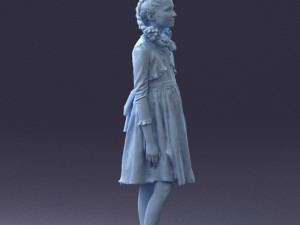 girl in dress 0809 3d print ready Modèles 3D en vedette