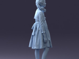 girl in dress 0809 3d print ready Modèles 3D en vedette