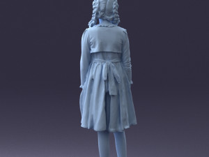 girl in dress 0809 3d print ready Modèles 3D en vedette
