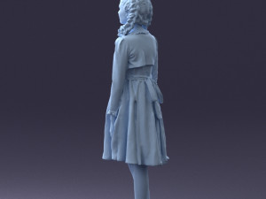 girl in dress 0809 3d print ready Modèles 3D en vedette