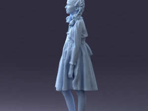 girl in dress 0809 3d print ready Modèles 3D en vedette