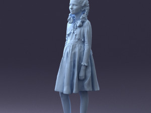 girl in dress 0809 3d print ready Modèles 3D en vedette