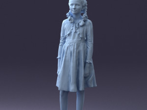 girl in dress 0809 3d print ready Modèles 3D en vedette