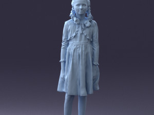 girl in dress 0809 3d print ready Modèles 3D en vedette