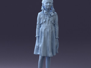 girl in dress 0809 3d print ready Modèles 3D en vedette