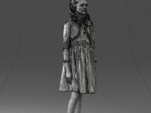 girl in dress 0809 3d print ready Modèles 3D en vedette