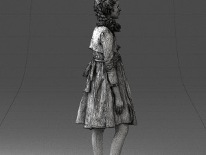 girl in dress 0809 3d print ready Modèles 3D en vedette