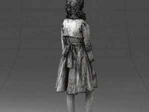 000283 Young Girl in Blue Dress Realistic Character 0809 3dp 3D Print Model
