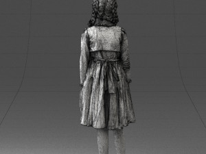 girl in dress 0809 3d print ready Modèles 3D en vedette