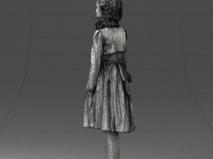 girl in dress 0809 3d print ready Modèles 3D en vedette