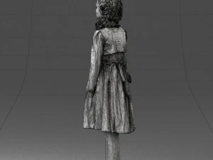 000283 Young Girl in Blue Dress Realistic Character 0809 3dp 3D Print Model