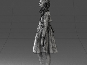 girl in dress 0809 3d print ready Modèles 3D en vedette
