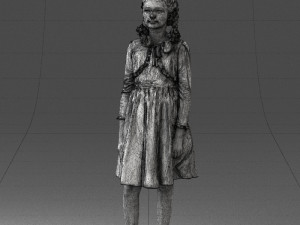 girl in dress 0809 3d print ready Modèles 3D en vedette