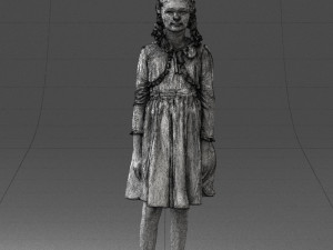 girl in dress 0809 3d print ready Modèles 3D en vedette