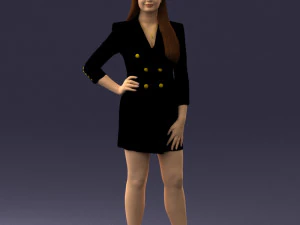 000278 黑色商务礼服女模特0708 3D 模型