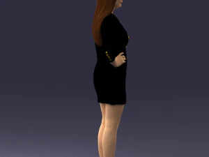 000278 Female Model in Black Business Dress 0708 3D Model