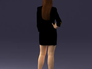 000278 Female Model in Black Business Dress 0708 3D Model