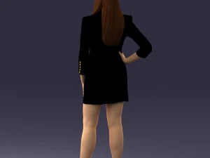 000278 Female Model in Black Business Dress 0708 3D Model