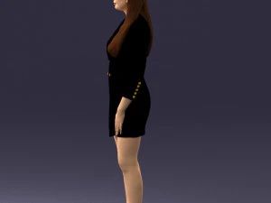 000278 Female Model in Black Business Dress 0708 3D Model