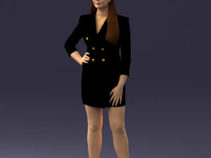000278 Female Model in Black Business Dress 0708 3D Model