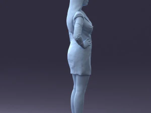 000278 Female Model in Black Business Dress 0708 3D Model