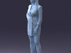 000278 Female Model in Black Business Dress 0708 3D Model