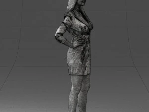 000278 Female Model in Black Business Dress 0708 3D Model