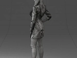 000278 Female Model in Black Business Dress 0708 3D Model