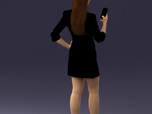 girl with phone 0708-1 Model 3D