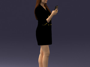 girl with phone 0708-1 3d print ready 3D Baskı Modeli