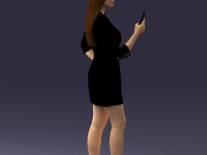 girl with phone 0708-1 3d print ready 3D Baskı Modeli