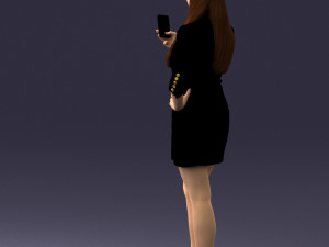 girl with phone 0708-1 3d print ready 3D Baskı Modeli