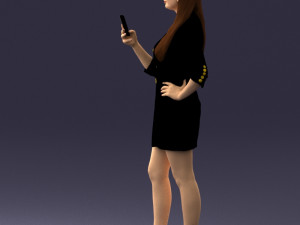 girl with phone 0708-1 3d print ready 3D Baskı Modeli