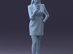 girl with phone 0708-1 3d print ready 3D Baskı Modeli