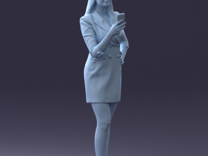 girl with phone 0708-1 3d print ready 3D Baskı Modeli