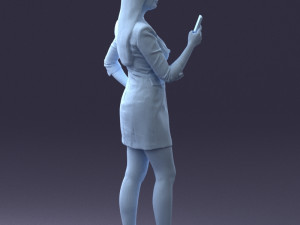 girl with phone 0708-1 3d print ready 3D Baskı Modeli