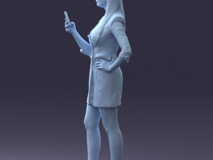 girl with phone 0708-1 3d print ready 3D Baskı Modeli