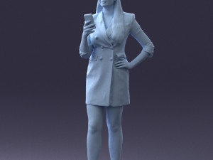 girl with phone 0708-1 3d print ready 3D Baskı Modeli