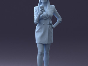 girl with phone 0708-1 3d print ready 3D Baskı Modeli