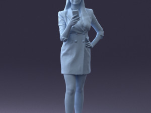 girl with phone 0708-1 3d print ready 3D Baskı Modeli