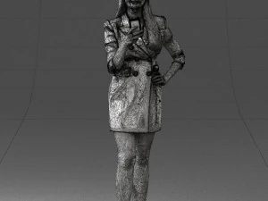 000277 Realistic Female Model in Business Dress with Smartphone 0708 3dp 3D Print Model