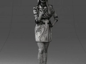 000277 Realistic Female Model in Business Dress with Smartphone 0708 3dp 3D Print Model